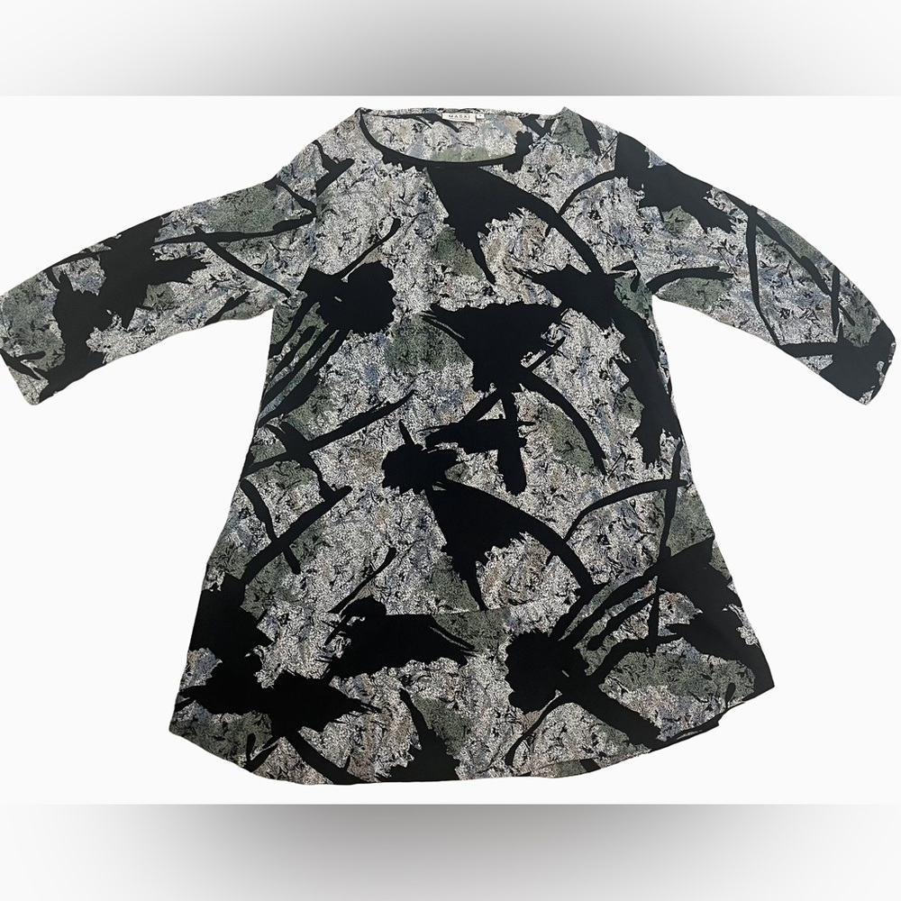Masai Copenhagen Abstract A-Line Tunic - Side Zipper Detail - Artsy Lagenlook- S